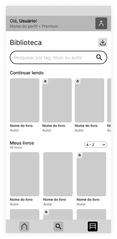 Wireframe — Bookshelf